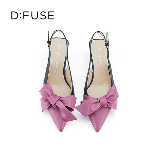 DFuse迪芙斯2023春季新款羊皮尖头蝴蝶结单鞋凉鞋女鞋DF31114043 商品图10