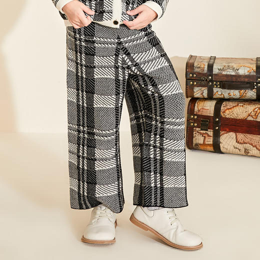 mettekids儿童羊绒衫春秋新款童装背心男童裤子女童针织开衫套装 商品图1