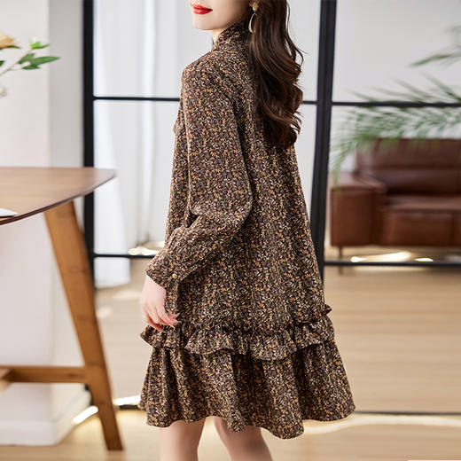 春夏新款，复古碎花长袖连衣裙HR-ZYF2317-1 商品图1