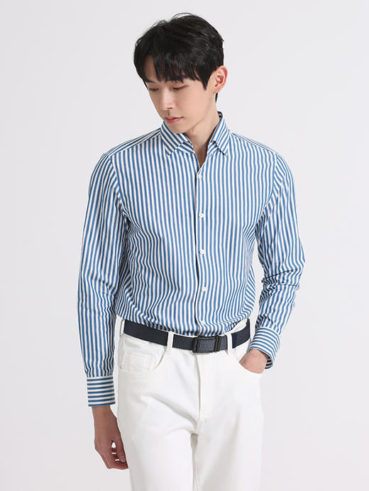 callisto夏日蓝条纹全棉法式领衬衫 SSSTL003C 商品图1