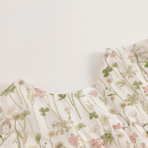 【马克珍妮 芦芙】夏装新款 女童棉真丝温柔夏花连衣裙230881 商品图3