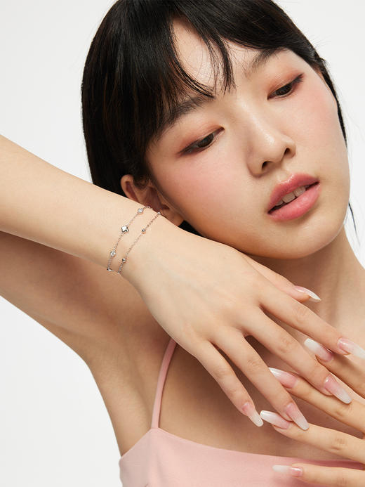 卡蒂罗四叶草双链手链女生纯银轻奢小众2023年新款送闺蜜生日礼物 商品图2
