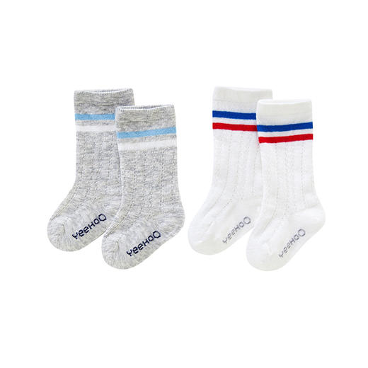 【商场同款】英氏宝宝袜子春秋夏男女童抗菌薄款长袜2双装 商品图4