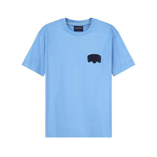 EMPORIO ARMANI 阿玛尼 男士字母徽标圆领短袖T恤 浅蓝色 3R1TBE 1JUVZ 0708 商品图0