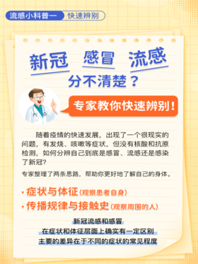 流感小科普①丨新冠❓流感❓教你快速分清
