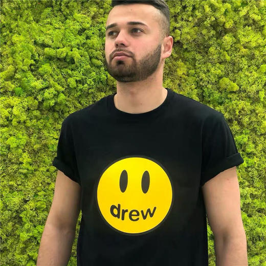 「九款配色！男女同款」Drew笑脸短袖Justin Bieber同款潮牌宽松棉情侣款T恤上衣 商品图3