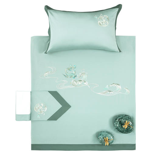 多喜爱山海经 60S新绒棉刺绣四件套 乘沨破浪/月明星鳐/潋滟文鳐/山灵曼路/山川意境/文鳐倚澜nt 商品图5