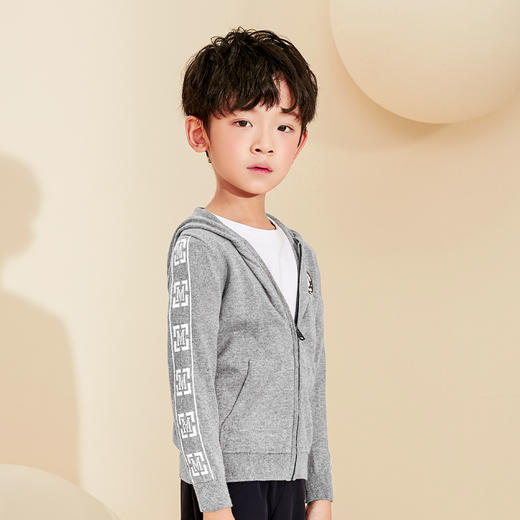 mettekids儿童针织衫秋季新款上衣男童中大童百搭休闲开衫毛衣 商品图2
