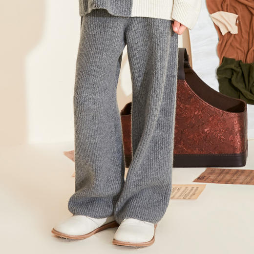 mettekids儿童羊绒衫春秋新款针织阔腿裤男童女童加厚毛衣套装 商品图1