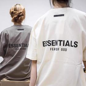 「五款配色！男女同款」FOG FEAR OF GOD复线ESSENTIALS潮流FG压胶短袖男士潮牌宽松t恤女上衣