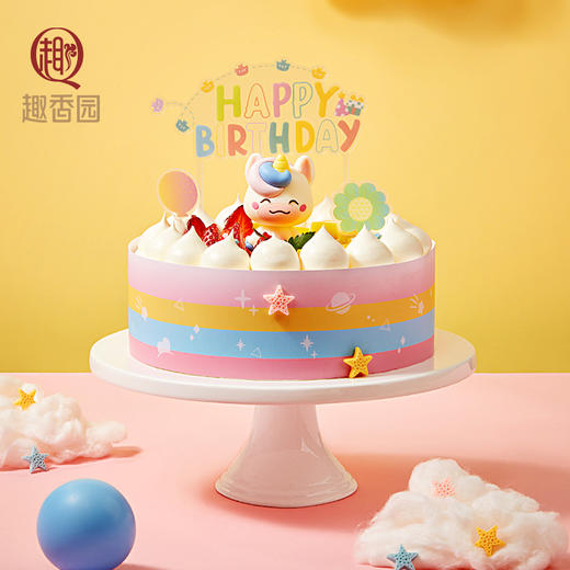 独角兽2磅乳酪动物奶油蛋糕 商品图0