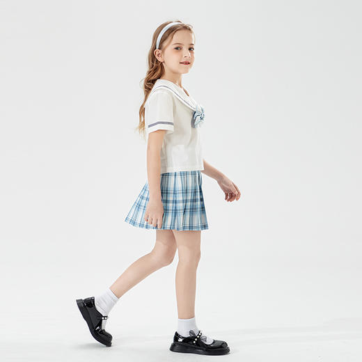 mettekids儿童装时髦套装洋气2022新款夏装女童百搭JK裙子夏上衣 商品图2