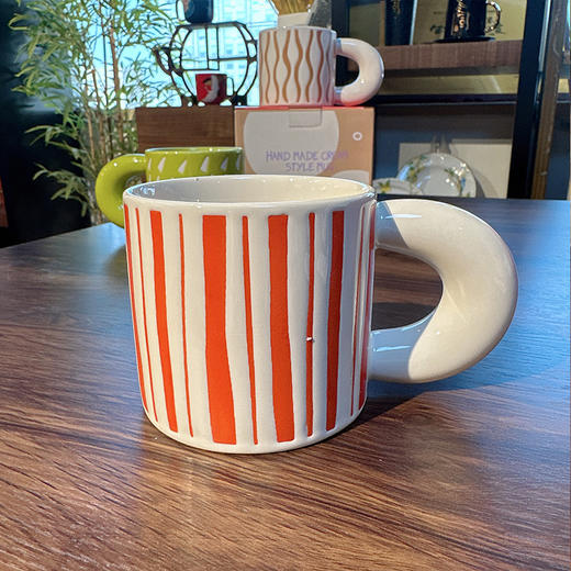 共禾京品ins手绘风陶瓷马克杯简约咖啡杯可爱创意早餐杯 商品图5