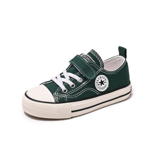 新款儿童帆布鞋小白鞋男女童低帮松紧kids小中大童 商品图12