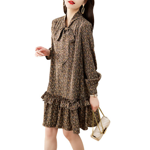 春夏新款，复古碎花长袖连衣裙HR-ZYF2317-1 商品图5