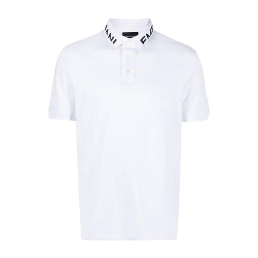 EMPORIO ARMANI 阿玛尼 男士标志衣领丝光珠地布短袖 Polo 衫 白色 3R1FG4 1JTKZ 0184 商品图0
