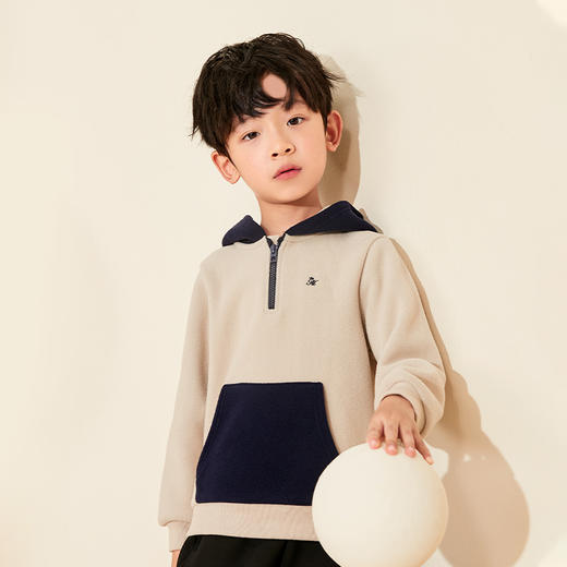 mettekids男童卫衣2022春秋新款童装上衣中大童洋气加绒儿童外套 商品图2
