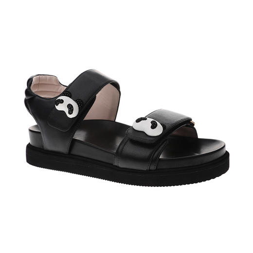 sheme国宝小白系列休闲可爱厚底熊猫头烫钻女士凉鞋可定制 商品图10