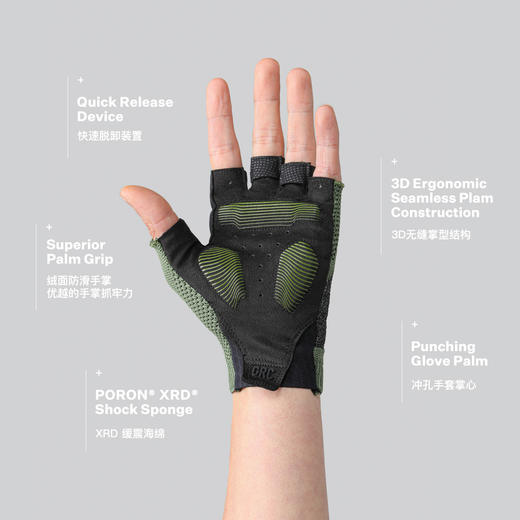 GRC桀骜无尽新款一体编织反光纱线专业XRD缓震公路车骑行短指手套 商品图1