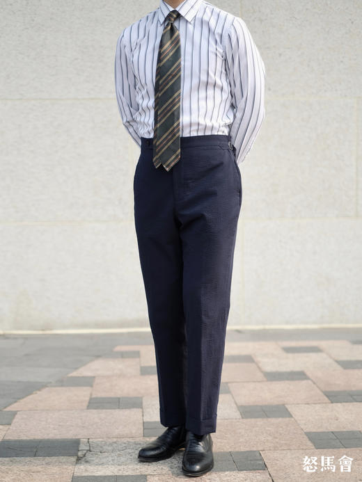 Sojitz 泡泡纱藏蓝色意式工艺裤装 商品图1