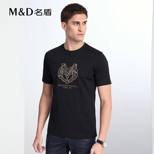 【商场同款】名盾男士短袖t恤纯棉夏季轻薄透气休闲圆领短袖22555 商品图2