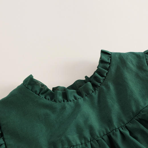 【马克珍妮 芦芙】夏装新款 女童棉真丝微褶木耳边小衫230737 商品图4