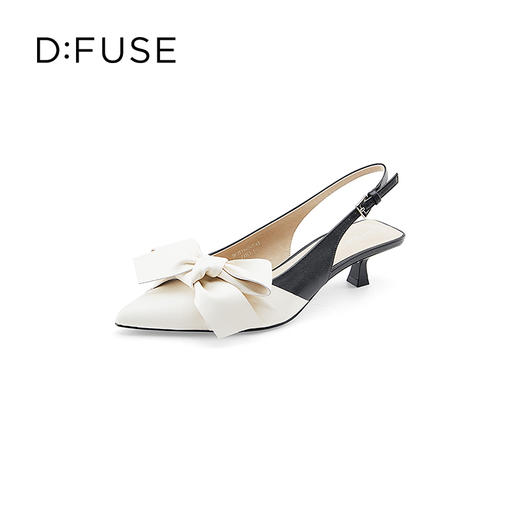 DFuse迪芙斯2023春季新款羊皮尖头蝴蝶结单鞋凉鞋女鞋DF31114043 商品图9