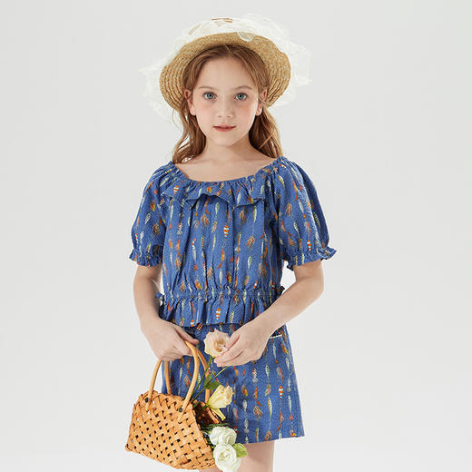 mettekids女童装时髦套装洋气2022新款儿童炸街短袖T恤夏季短裤 商品图1