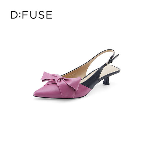 DFuse迪芙斯2023春季新款羊皮尖头蝴蝶结单鞋凉鞋女鞋DF31114043 商品图6