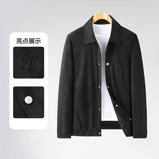 一口价【新款DX】大依优型大码翻领麂皮绒外套休闲大码男装潮款加肥加大休闲 商品图3