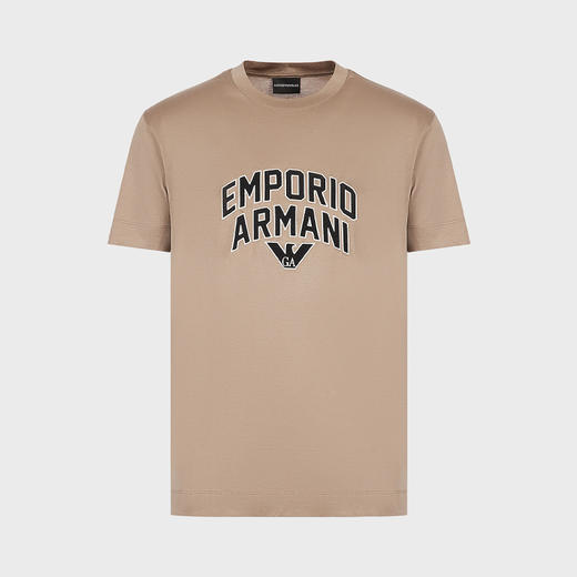 EMPORIO ARMANI 阿玛尼 男士字母徽标印花圆领短袖T恤 卡其色 3R1TBF 1JUVZ 0144 商品图0