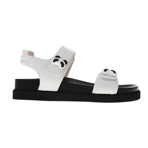 sheme国宝小白系列休闲可爱厚底熊猫头烫钻女士凉鞋可定制 商品图0