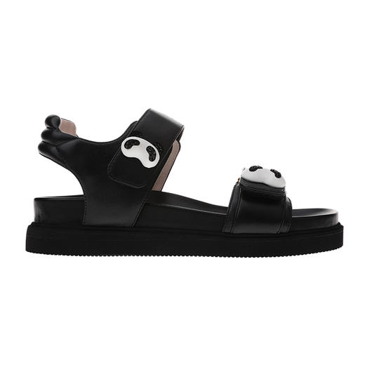 sheme国宝小白系列休闲可爱厚底熊猫头烫钻女士凉鞋可定制 商品图6