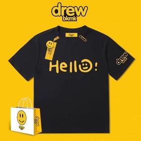 「黑白两色！男女同款」drew笑脸t恤 ins网红高街FOG短袖T恤男潮牌宽松情侣装夏上衣