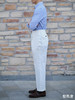 Stylbiella 棉亚麻混织白色意式工艺裤装 商品缩略图1
