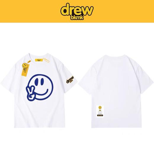 「黑白两色！drew笑脸款」drew笑脸短袖T恤 宽松简约情侣款笑脸短袖上衣 商品图2