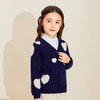 mettekids女童羊绒衫春秋新款v领儿童毛衣长袖爱心童装针织开衫 商品缩略图0