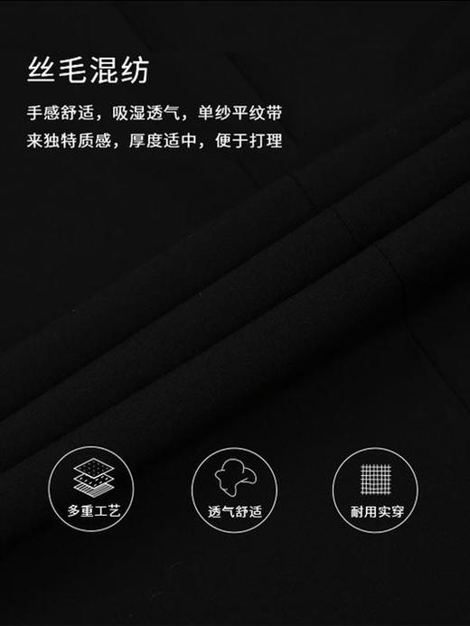 callisto黑色丝毛混纺西服 ARBWJ076C 商品图6