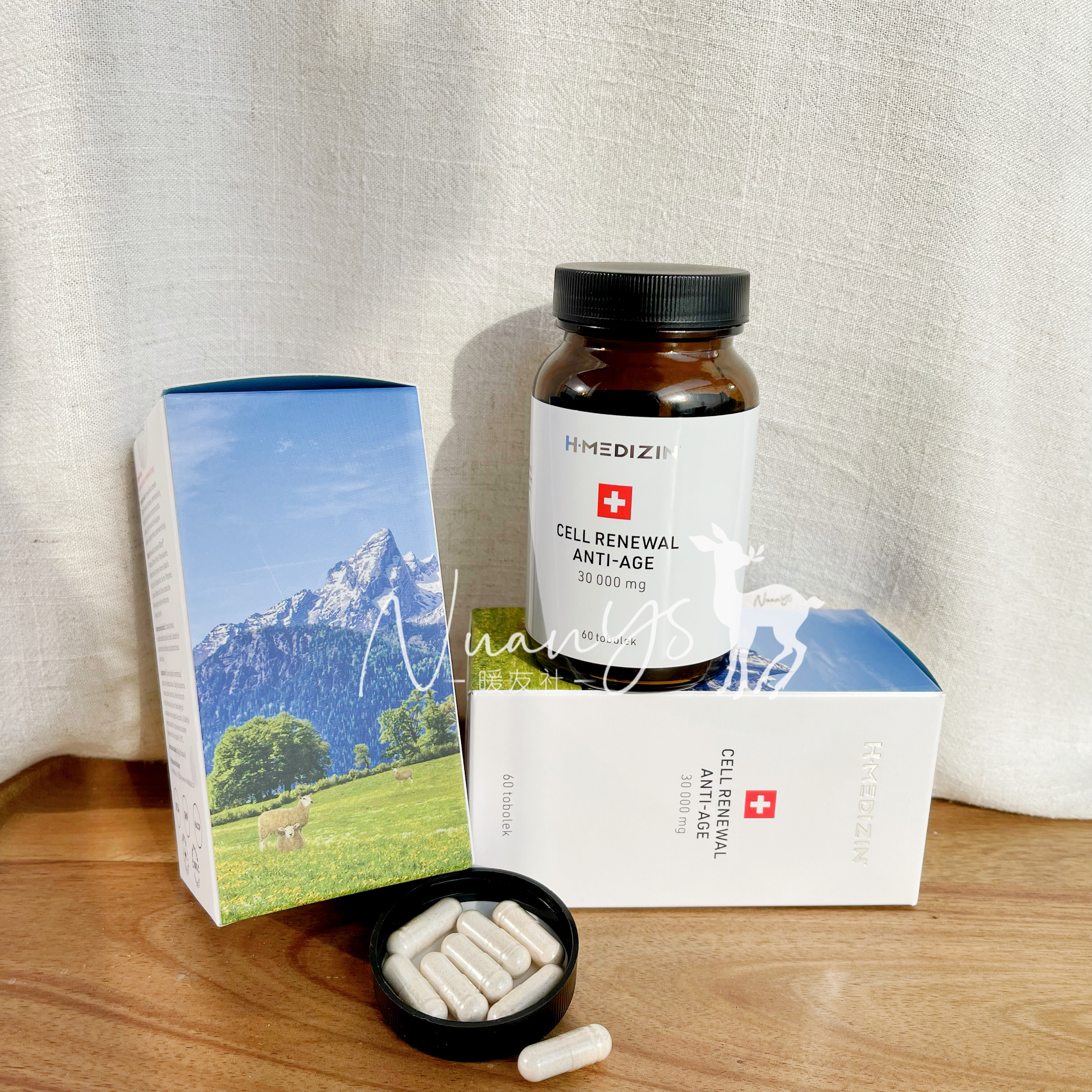 【细包线粒体 卟充细包营养 卵巢皮肤内缞佬】羊胎素胶囊 60粒/瓶 捷克 H-Medizin