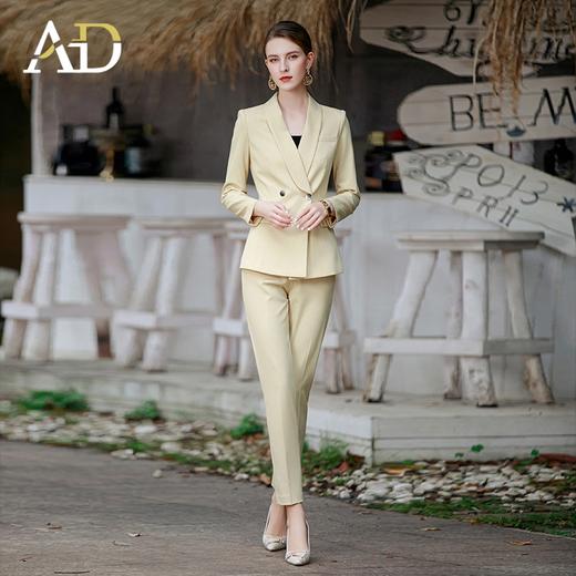 羊毛西装套装女春季浅色职业装气质女神范高端工作服面试西服 商品图0
