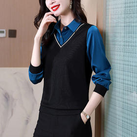 假两件衬衫春季新款中老年妈妈装QB-HGH6933