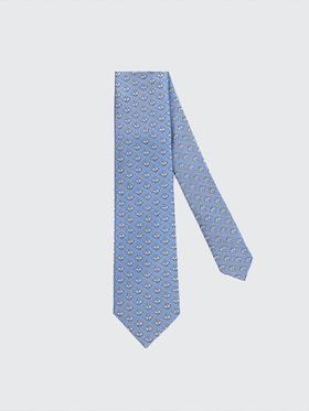 callisto兔年限量款浅蓝色全桑蚕丝领带 SSCTE020C