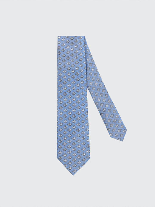 callisto兔年限量款浅蓝色全桑蚕丝领带 SSCTE020C 商品图0