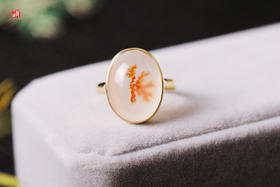 【冰夏】南红冰红戒指   镶嵌：18K 金镶