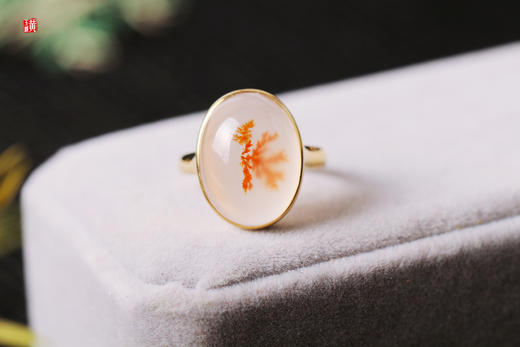 【冰夏】南红冰红戒指   镶嵌：18K 金镶 商品图0