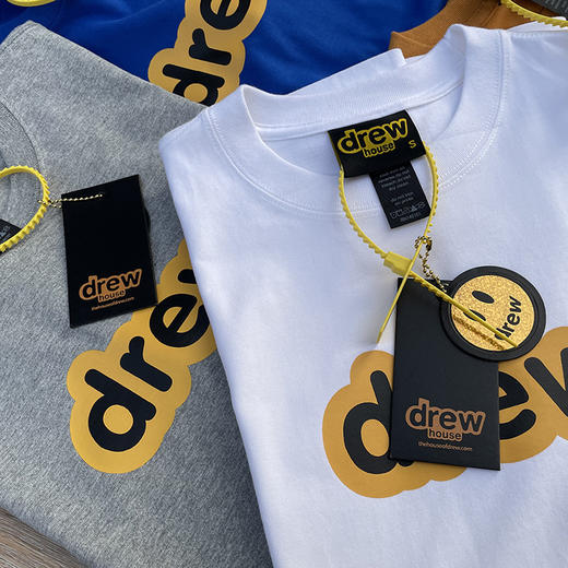 「七款配色！男女同款」Drew短袖字母打底衫情侣潮牌高街圆领短袖过验jastin比伯笑脸t恤 商品图0