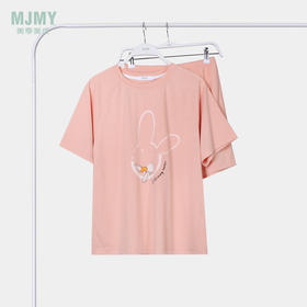 美季美优女士兔子印花短袖套装J320519