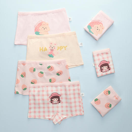 【云感绵柔 天生舒适】儿童内裤女纯棉小女孩四角女童新款全棉宝宝中大童不夹PP平角短裤 商品图11