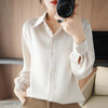 春季新款醋酸缎面长袖宽松大码衬衫DD 商品缩略图6