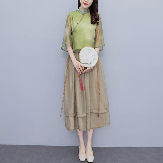 小洋装新中式俩件套套装茶服改良HR-ZMFS23203-1 商品图5